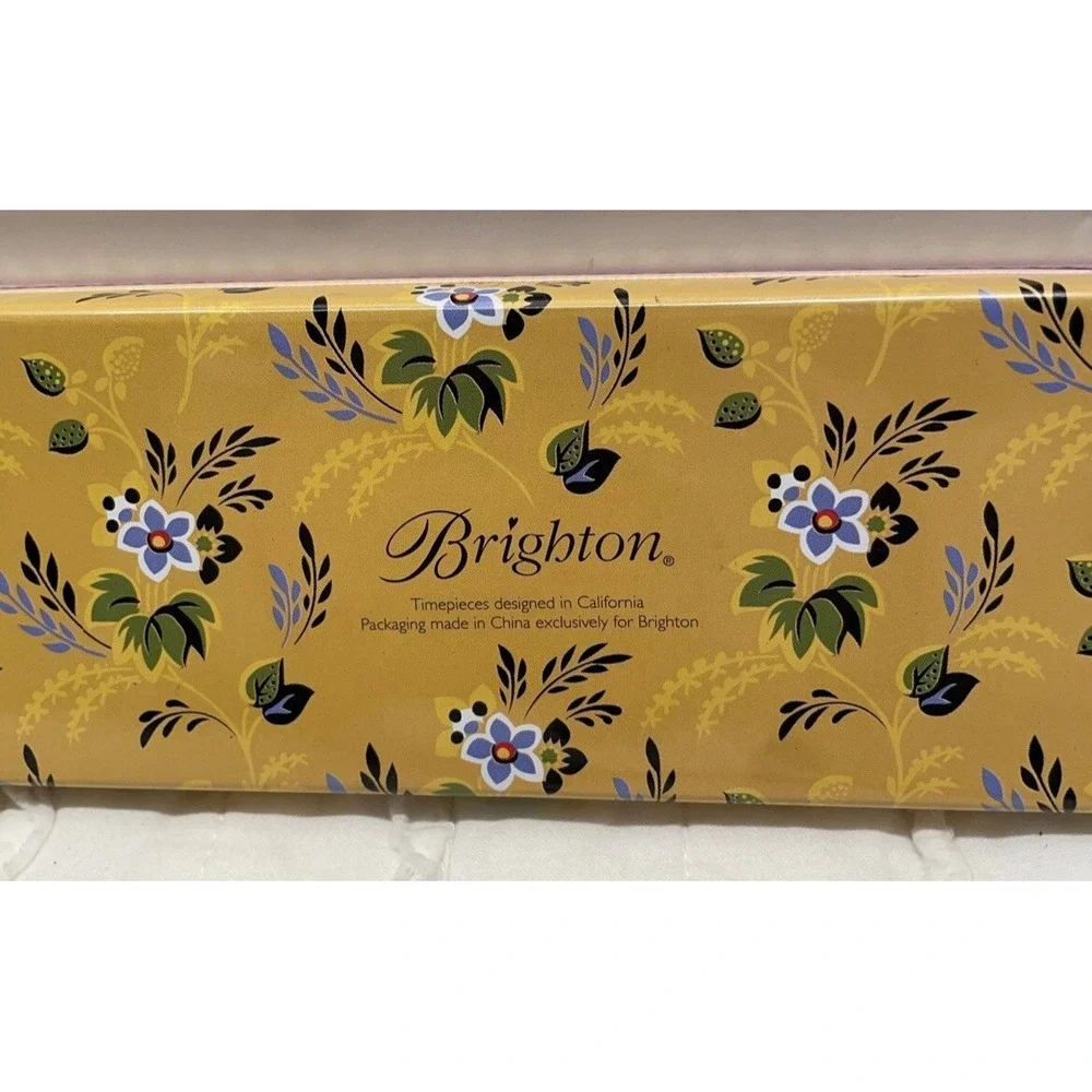 Brighton Pink Floral Paisley Decorative‎ Rectangular Jewelry Tin Gift Box 9x2.5